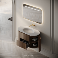 Belgravia II Vanity Unit & Stone Basin 1000mm Smoked Oak
